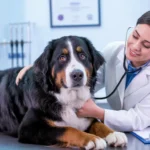 veterinarian-examining-sick-bernese-mountain-dog-29105